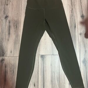 Olive Green High-Waisted Leggings